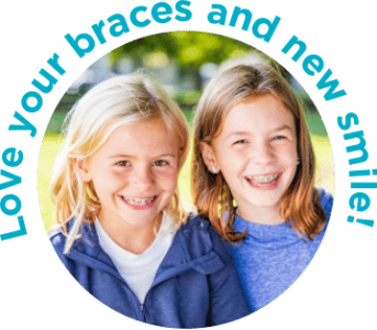 girls with braces at Brooks Orthodontic Studio in Alpharetta, GA